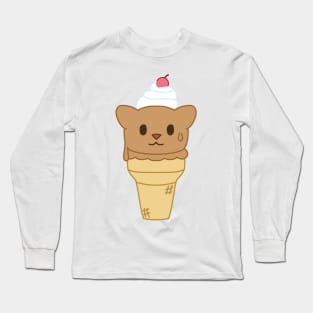 Ice cream cat chocolate Long Sleeve T-Shirt